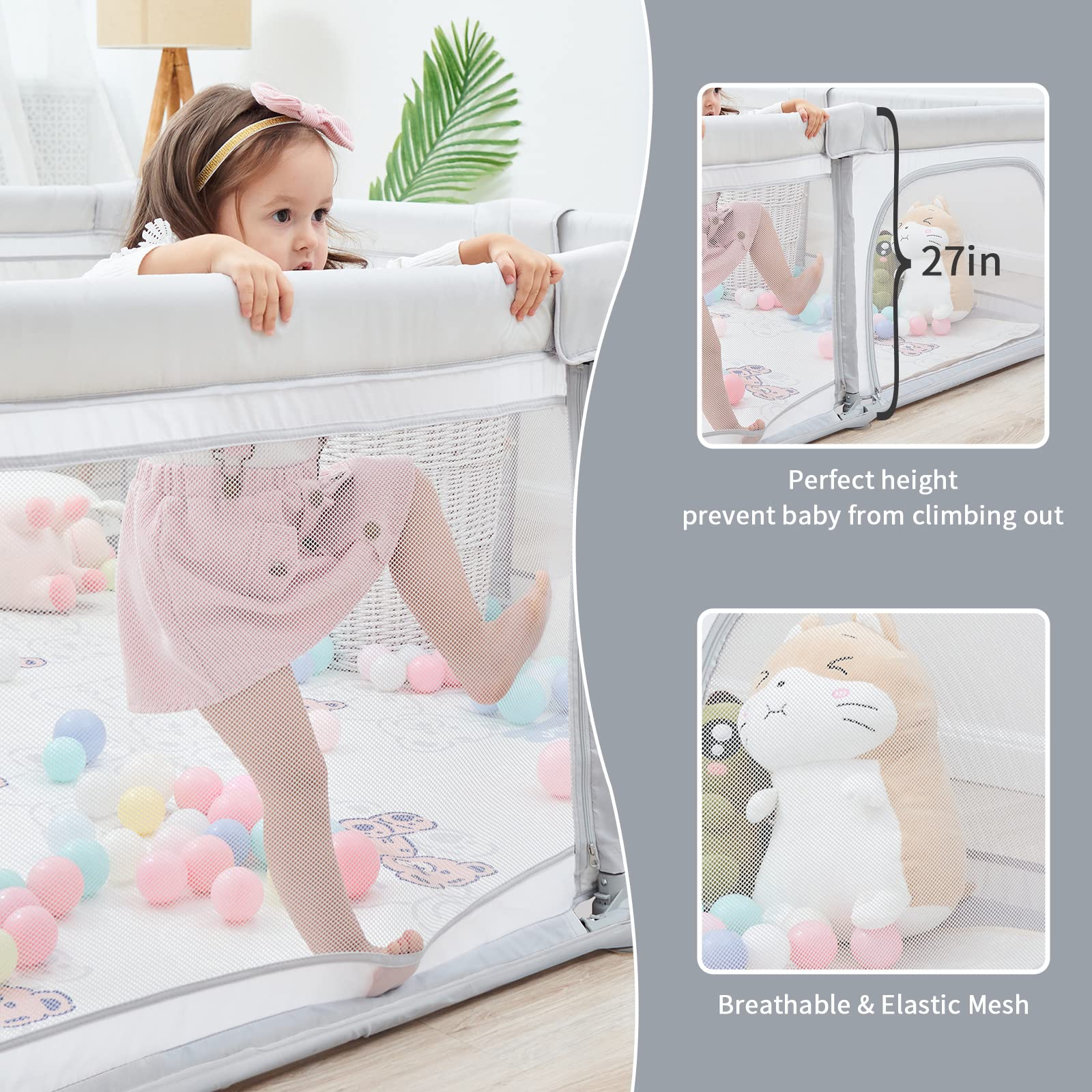 Amazon.co.jp: ベビーサークル 折りたたみ式 79x59インチ ベビー